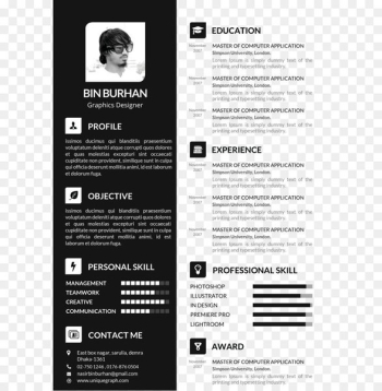 Résumé Template Curriculum vitae Cover letter - Black resume template 