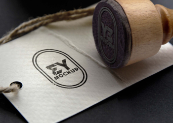 Rubber Stamp Logo Mockup