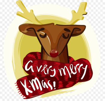 Rudolph Reindeer Santa Claus Christmas - Reindeer Vector Illustration 