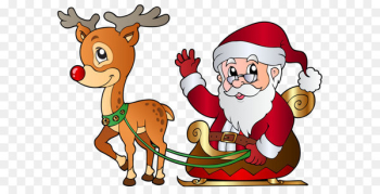Rudolph Santa Claus Christmas Reindeer Clip art - Santa and Rudolph PNG Clipart Image 