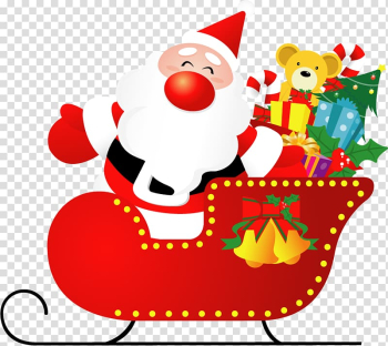 Rudolph Santa Claus Christmas Wish New Year's Day, Santa Claus Christmas material transparent background PNG clipart