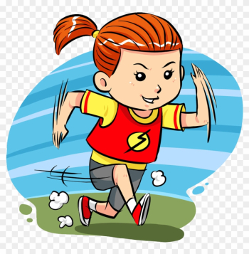 Running Cartoon Clip Art - Girl Running Cartoon