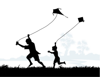 Rural Children Flying Kites Rural Children Flying Kites