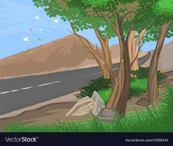 Rural road vector image Rural road vector image