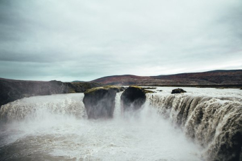 Rushing Waterfall In Iceland Rushing Waterfall In Iceland