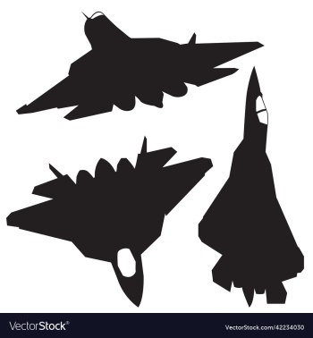 russian stealth jet fighter silhouette set design russian stealth jet fighter silhouette set design