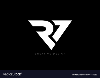 rv triangle shape letter branding awesome logo