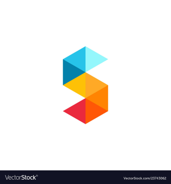 s letter logo triangle geometric icon
