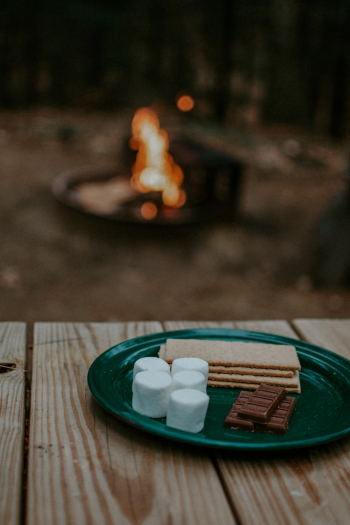 S'mores by the campfire. S'mores by the campfire.