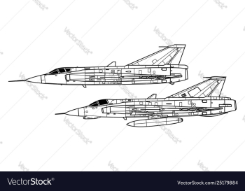 Saab j35 draken vector image