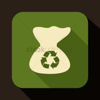 Sack with recycle symbol Sack with recycle symbol