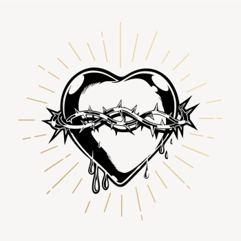 Sacred heart clipart, vintage goth | Free Vector Illustration - rawpixel