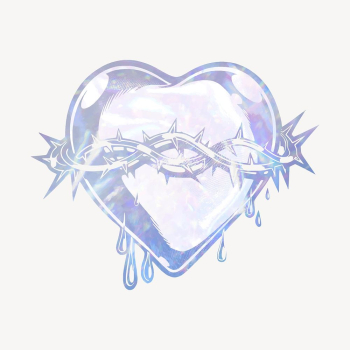 Sacred heart holographic clipart, aesthetic | Free Vector Illustration - rawpixel