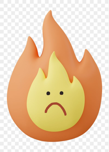 Sad flame png sticker, 3D | Free PNG - rawpixel