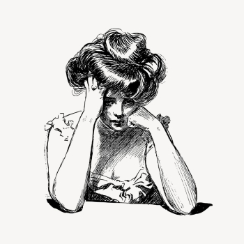 Sad woman clipart, vintage illustration | Free Vector - rawpixel Sad woman clipart, vintage illustration | Free Vector - rawpixel