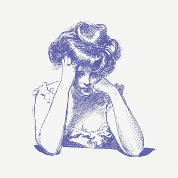 Sad woman drawing, vintage | Free PSD - rawpixel Sad woman drawing, vintage | Free PSD - rawpixel
