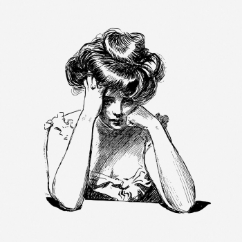 Sad woman drawing, vintage illustration. | Free Photo - rawpixel Sad woman drawing, vintage illustration. | Free Photo - rawpixel