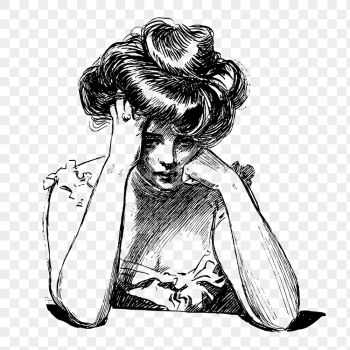 Sad woman png sticker, vintage | Free PNG - rawpixel Sad woman png sticker, vintage | Free PNG - rawpixel
