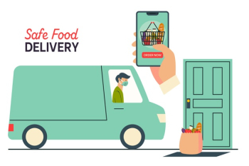 Safe food delivery Free Vector Safe food delivery Free Vector