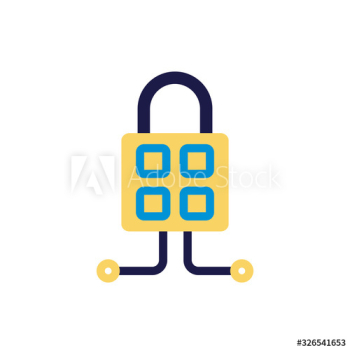 safe secure padlock lineal colors style safe secure padlock lineal colors style