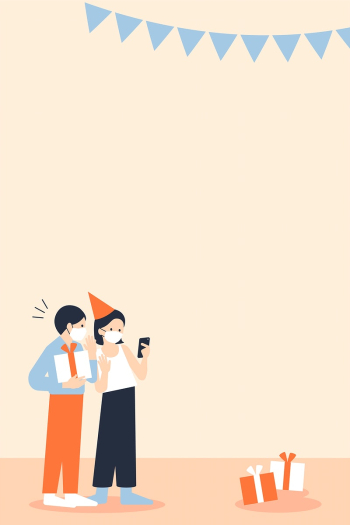 Safe virtual party vector backround new normal celebration Safe virtual party vector backround new normal celebration