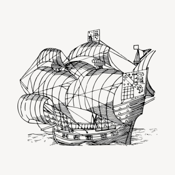 Sailing ship clipart, vintage hand | Free Vector - rawpixel Sailing ship clipart, vintage hand | Free Vector - rawpixel