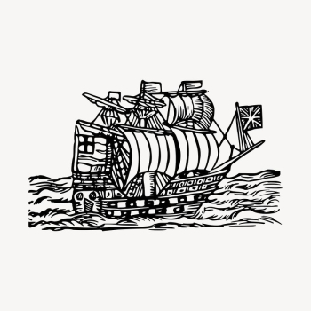 Sailing ship clipart, vintage hand | Free Vector - rawpixel Sailing ship clipart, vintage hand | Free Vector - rawpixel