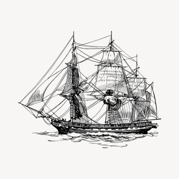 Sailing ship clipart, vintage hand | Free Vector - rawpixel Sailing ship clipart, vintage hand | Free Vector - rawpixel
