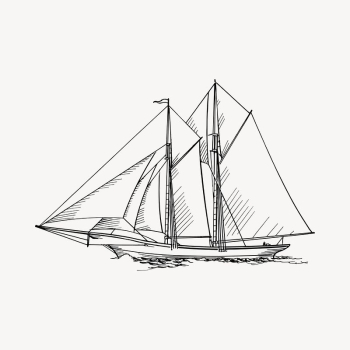 Sailing ship clipart, vintage hand | Free Vector - rawpixel Sailing ship clipart, vintage hand | Free Vector - rawpixel