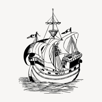 Sailing ship clipart, vintage vehicle | Free Vector - rawpixel Sailing ship clipart, vintage vehicle | Free Vector - rawpixel