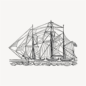 Sailing ship illustration clipart vector. | Free Vector - rawpixel Sailing ship illustration clipart vector. | Free Vector - rawpixel