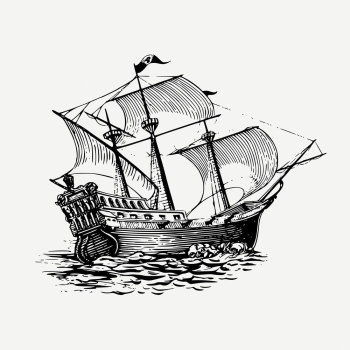 Sailing ship, vintage transportation illustration | Free PSD Illustration - rawpixel