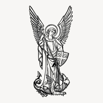 Saint Michael archangel clipart, vintage | Free Vector - rawpixel