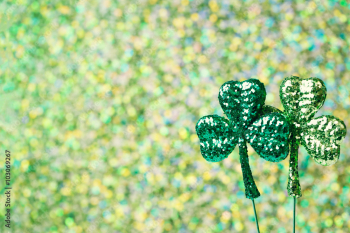 Saint Patricks Day shiny green clovers Saint Patricks Day shiny green clovers