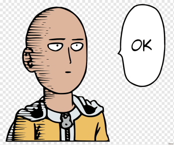 Saitama illustration, One Punch Man Saitama Manga Sticker, one punch man, white, child, face png