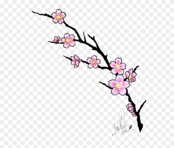 Sakura Flower Clip Art - Cherry Blossom Tattoo Design