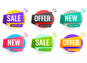 Sale and offers labels set for business promotion Sale and offers labels set for business promotion