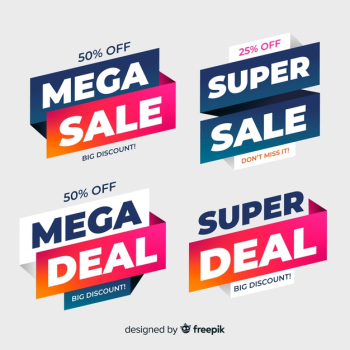 Sale banner template, mega deal discount offer Free Vector Sale banner template, mega deal discount offer Free Vector