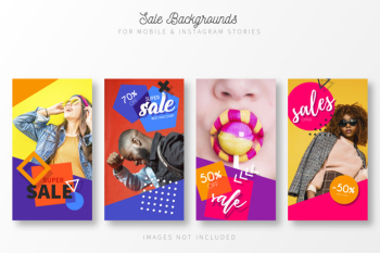 Sale story collection with modern colors Sale story collection with modern colors
