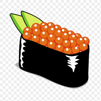 Salmon roe png sushi sticker, | Free PNG - rawpixel Salmon roe png sushi sticker, | Free PNG - rawpixel