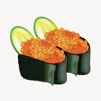 Salmon roe sushi hand drawn, | Free Vector - rawpixel Salmon roe sushi hand drawn, | Free Vector - rawpixel