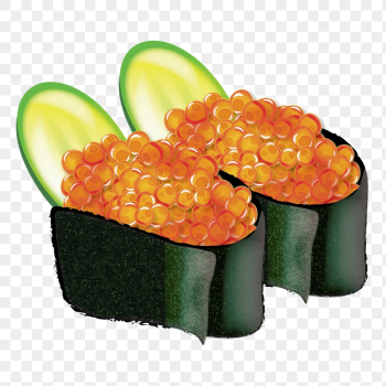 Salmon roe sushi png sticker, | Free PNG - rawpixel Salmon roe sushi png sticker, | Free PNG - rawpixel
