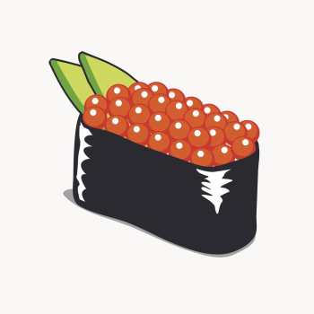 Salmon roe sushi sticker, Japanese | Free Vector - rawpixel Salmon roe sushi sticker, Japanese | Free Vector - rawpixel