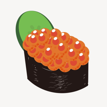 Salmon roe sushi sticker, Japanese | Free Vector - rawpixel Salmon roe sushi sticker, Japanese | Free Vector - rawpixel