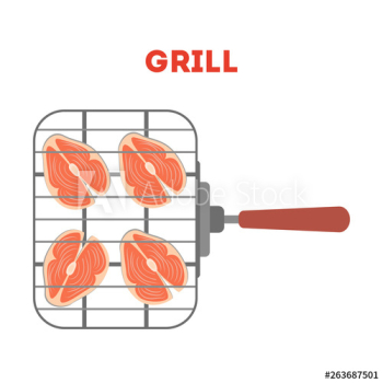 Salmon steak on the grill lattice Salmon steak on the grill lattice