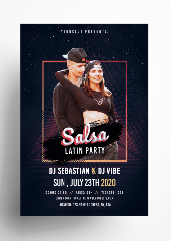 Salsa Latin Party Free PSD Flyer Template Salsa Latin Party Free PSD Flyer Template