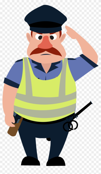 Salute Police Officer Security Guard Cartoon People&#39;s - Security Guard Cartoon