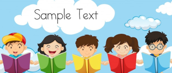 Sample text template with kids reading books