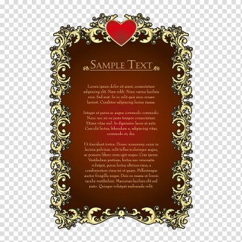 Sample text, Texture gold frame transparent background PNG clipart