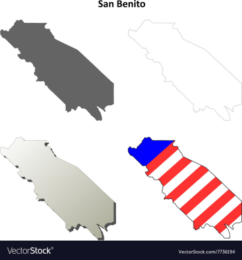 San Benito County California outline map set vector image San Benito County California outline map set vector image
